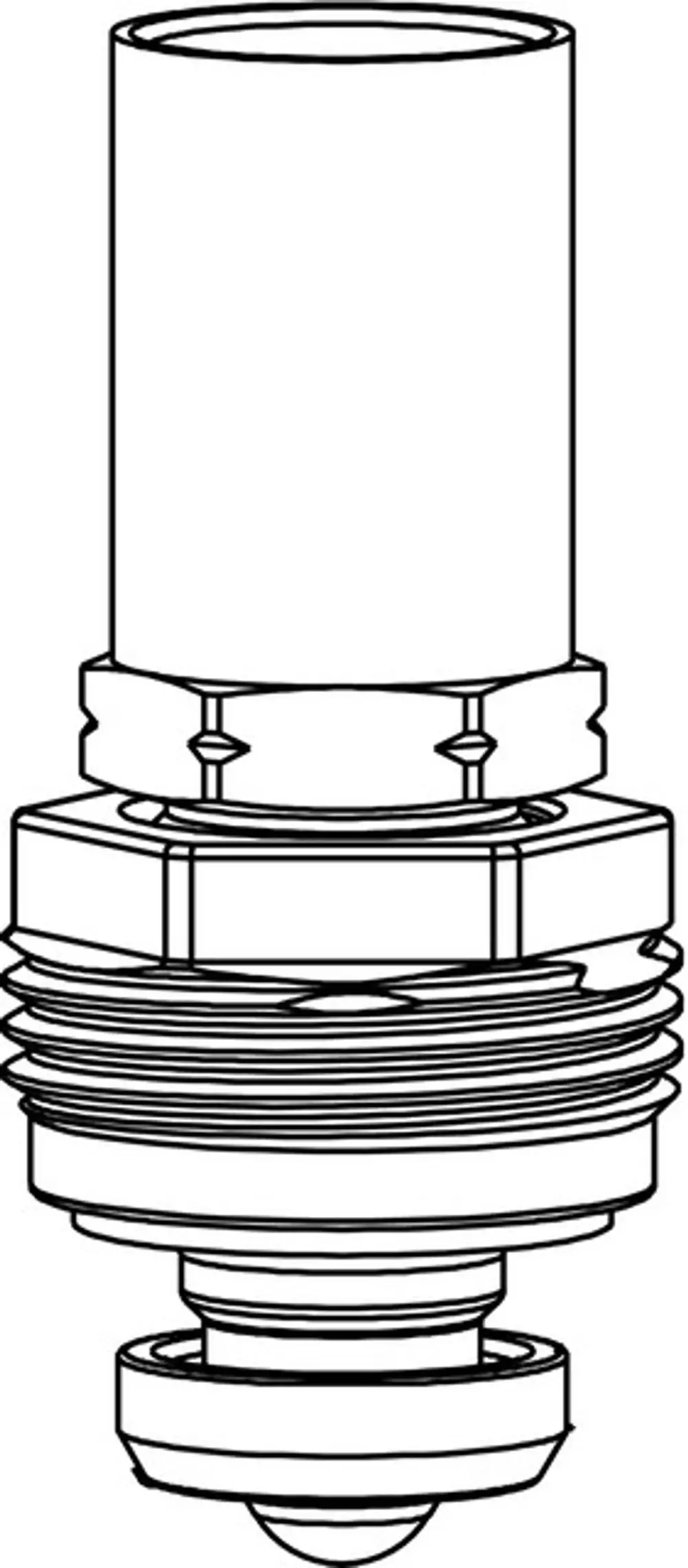 Technische Zeichnung eines Heizungsventils mit Messinghülse, das für die Verwendung in Heizungsinstallationen von IMI Hydronic Engineering konzipiert ist.
